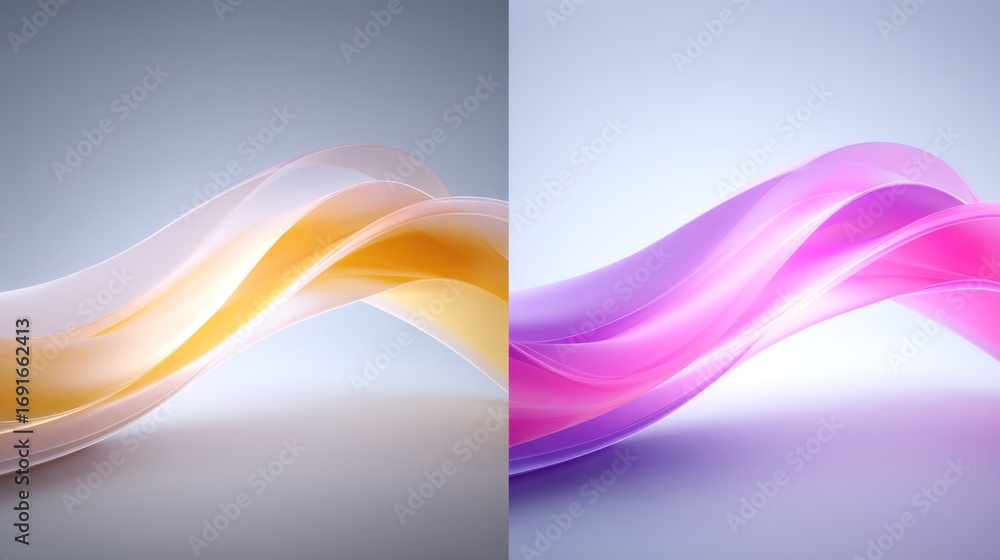Poster abstract colorful wave pattern with pink and yellow tones on light background