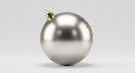 Bright shiny gold and silver Christmas balls on a white background are the perfect holiday decoration
