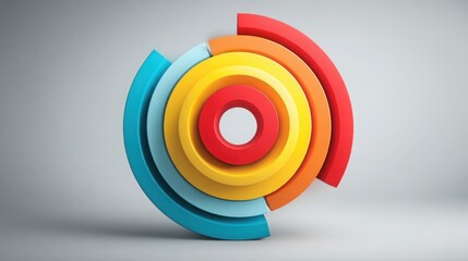 Colorful circular object symbolizing insight-prioritized concepts in portfolio management and visual aesthetics