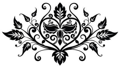 Obraz premium Ornamental Floral Vector Decorative Leaf Swirl Design