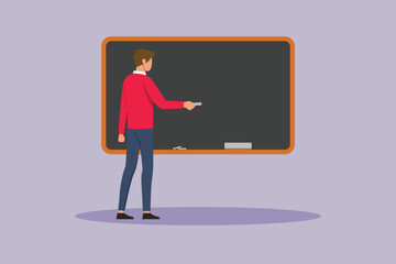 School Teacher blackboard Concept. Colored flat vector illustration isolated