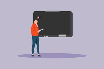 School Teacher blackboard Concept. Colored flat vector illustration isolated