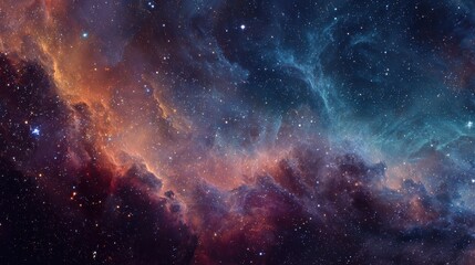 Fototapeta premium Vibrant nebula with stars in deep space