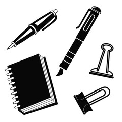 Black and white stationery set