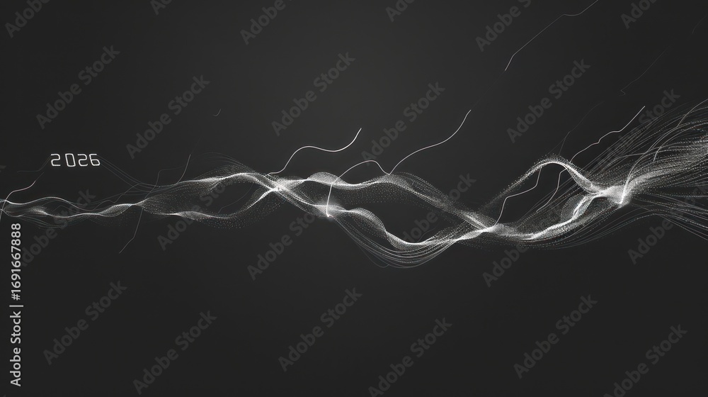 Poster abstract light waves on dark background for technology and innovation themes