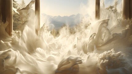 Smoke explosion through a window