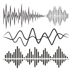Sound waves vector illustration for music design