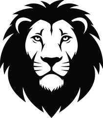 Fototapeta premium Majestic lion head silhouette symbolizing strength power royalty and wildness silhouette