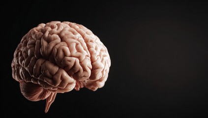 A detailed anatomical rendering of a human brain