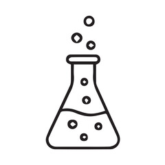 Vector illustration of a simple chemical test tube used in a laboratory, designed in minimal black and white style with bold black outlines.