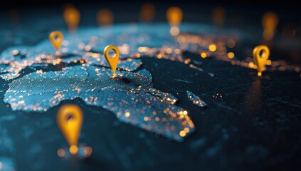 Global map with location markers