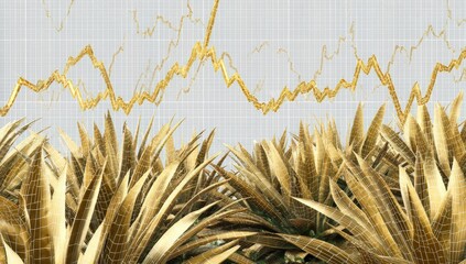 Golden grass chart background