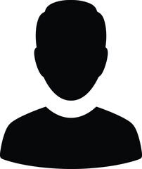 Silhouette icon of a person representing a generic user or profile placeholder silhouette