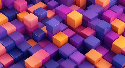 Obraz premium Abstract geometric pattern of vibrant cubes