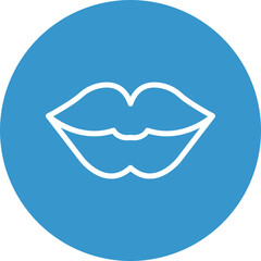 Lips Vector Line White Circles Multicolors