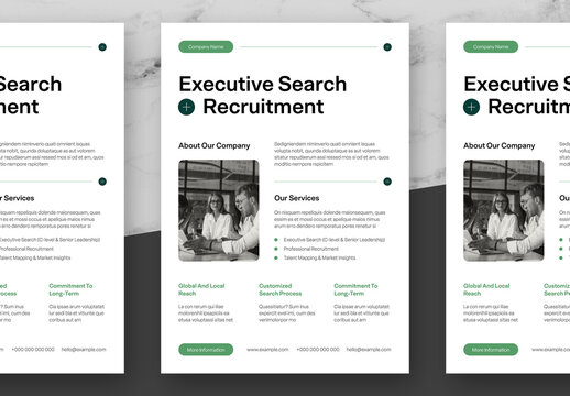 Green And Black Executive Search And Recruitment Flyer
