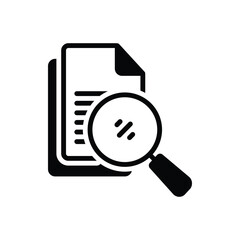 Black solid icon for document retrieval