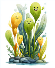 cartoon water plants