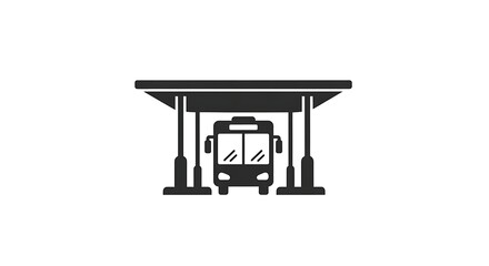 Fototapeta premium Sleek bus stop icon for transit apps and transportation designs, perfect for brochures and wayfinding systems showing transportation