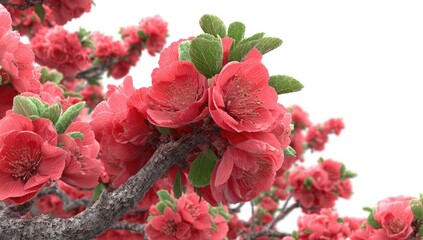 Red Blossoms Against Sky