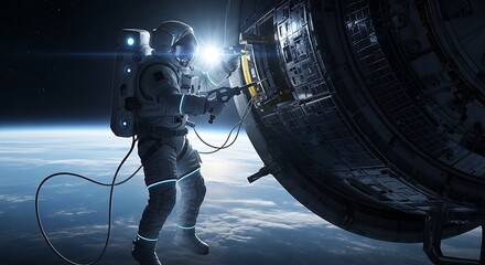 Astronauts Repair Mission - A Space Odyssey in Earth Orbit.
