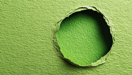 Green paper with circular hole