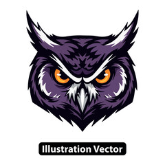Mysterious Owl Gaze Vector Illustration of a Striking Owl with Intense Eyes