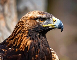 Fototapeta premium Close-up of golden eagle's head and neck