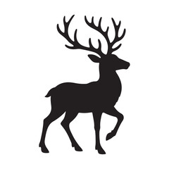 Obraz premium deer silhouette vector illustration on white background