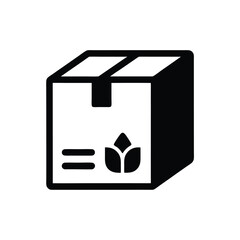 Simple Box Icon with Rounded Edges and a Flower Logo on White Background