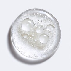 Clear liquid serum, round, with bubbles