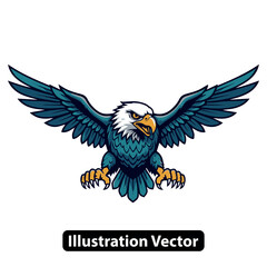 Majestic Eagle A Striking Vector Illustration of a Powerful Bird in Flight, Ready for Action