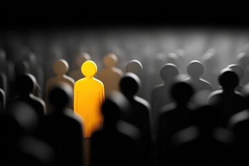 A single, luminous figure amidst a crowd (1)