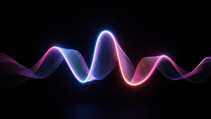 Abstract glowing neon sound wave