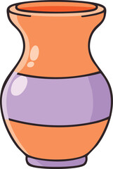 A charming, hand-drawn illustration of a two-toned ceramic vase.