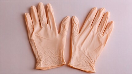 Obraz premium Elegant Pair of Soft Gloves Laid Gracefully on a Clean White Surface Highlighting Textures and Material Quality in a Minimalistic and Modern Style