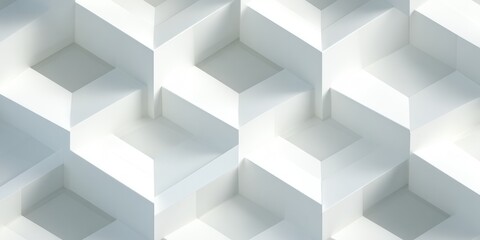 Abstract geometric pattern of interlocking white cubes