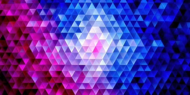 Abstract geometric triangle pattern with a colorful gradient background.