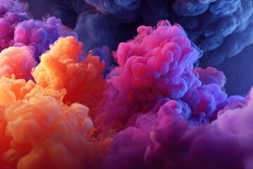 Vibrant, swirling clouds of color