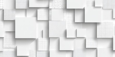 Abstract geometric pattern of white squares (3)