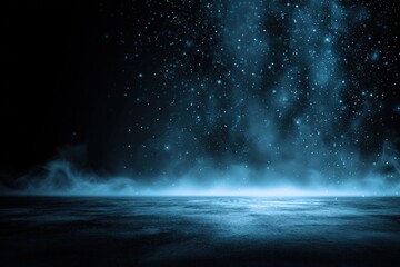 Abstract dark blue scene