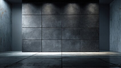 Empty, dark room with textured walls
