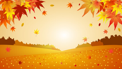 Autumn Foliage and Gentle Light Vector Illustration Frame