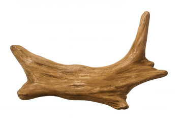 Driftwood branch with natural curves isolated on a transparent background, perfect for nature-themed designs or compositions