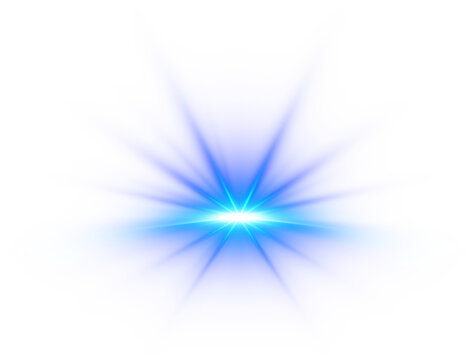 Vibrant blue burst of light with abstract shapes. light effect.