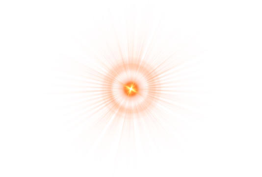 Vibrant orange explosion with radiant spikes emanating outwards. light effect.