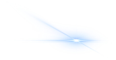 A brilliant blue light beam with dynamic streaks and flares. light effect.