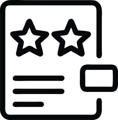 Two Star Rating on Isolated Icon with White Background