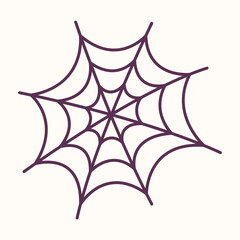 Spider web outline, Halloween cobweb, spooky decoration.