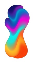 Abstract Gradient Blob - Vibrant Fluid Shape on White Background.